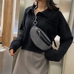 Rhinestone Waist Pack Fanny Pack Small Women Waist Bag Phone Pouch