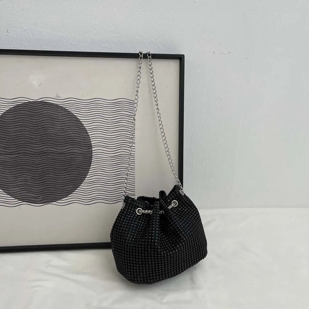 Diamond Bucket Wedding Party Shoulder Handbag for Women