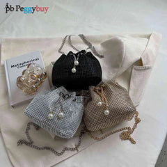 Diamond Bucket Wedding Party Shoulder Handbag for Women