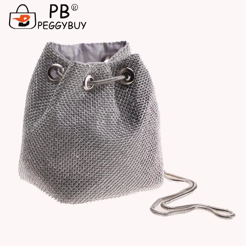 Rhinestone Handbag Diamond Bucket Wedding Party Shoulder Bag