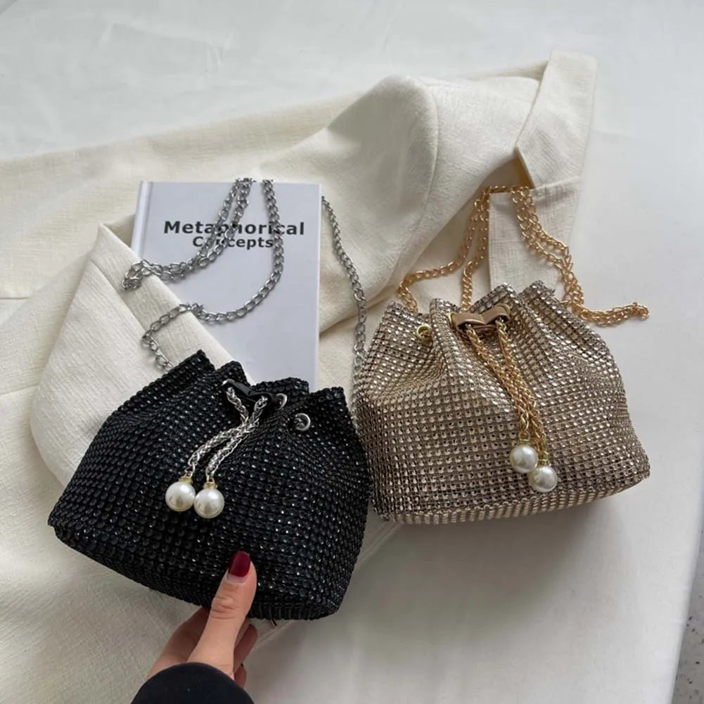 Diamond Bucket Wedding Party Shoulder Handbag for Women