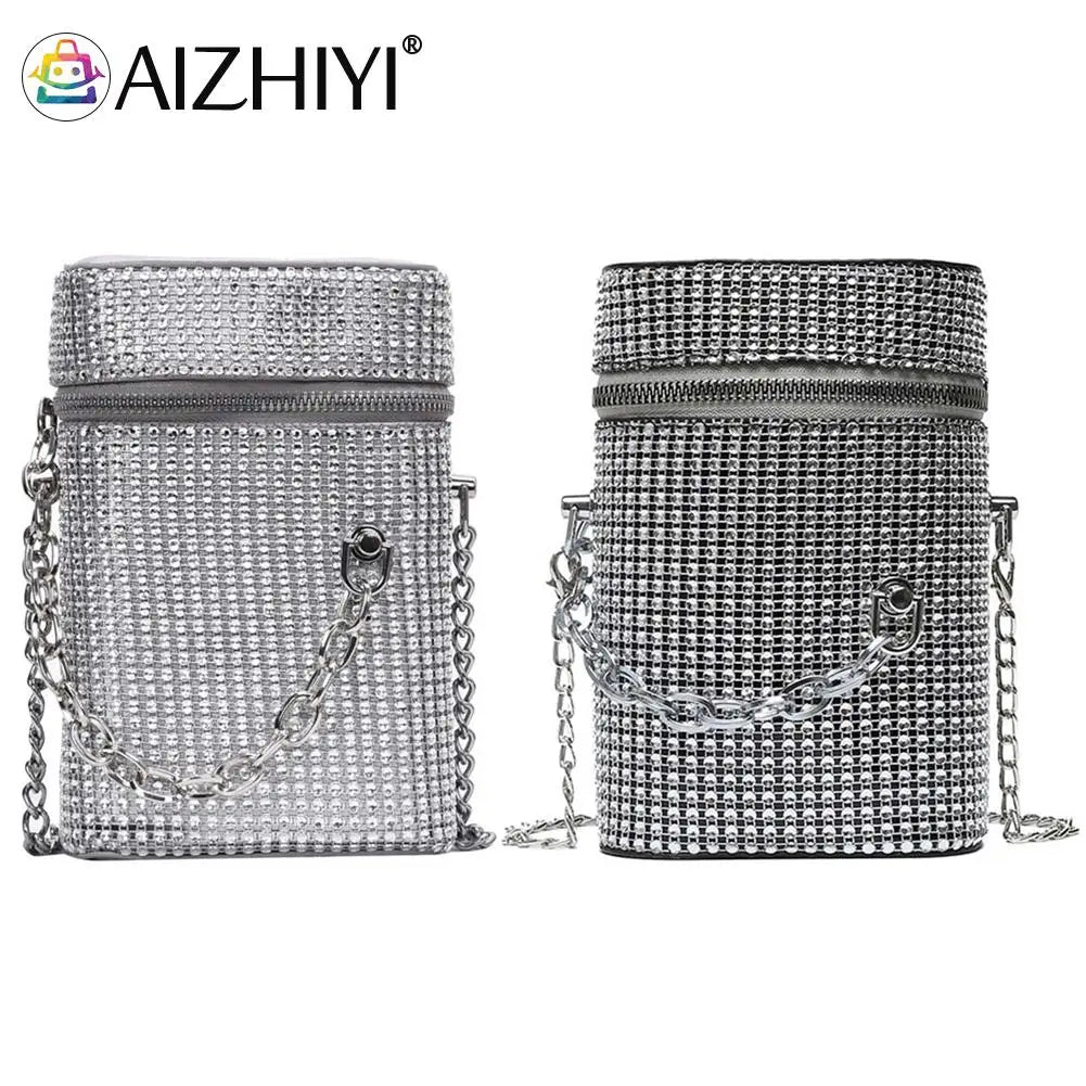 Rhinestones Crystal Shoulder Bag Diamond Bucket Clutches