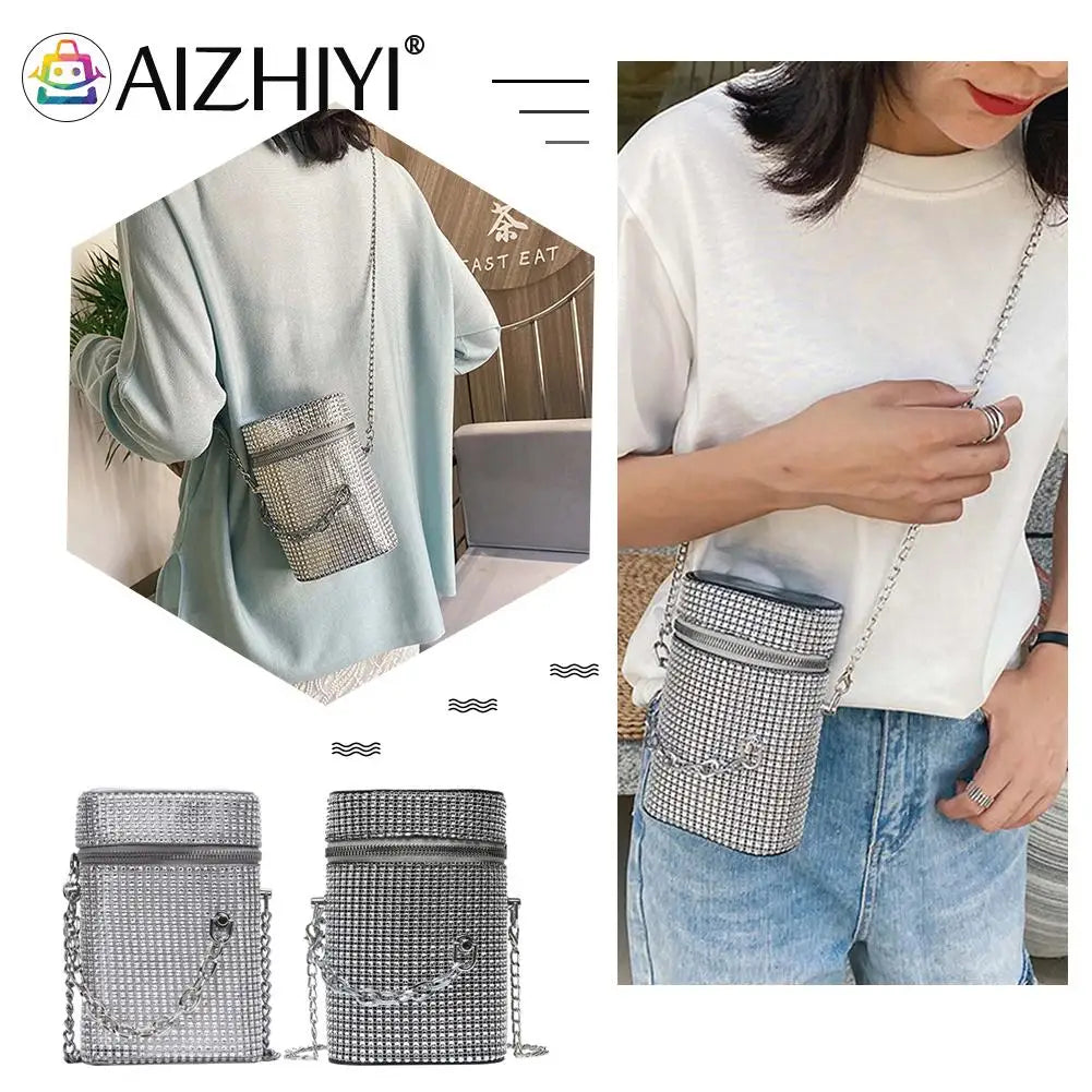 Rhinestones Crystal Shoulder Bag Diamond Bucket Clutches