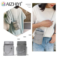 Rhinestones Crystal Shoulder Bag Diamond Bucket Clutches