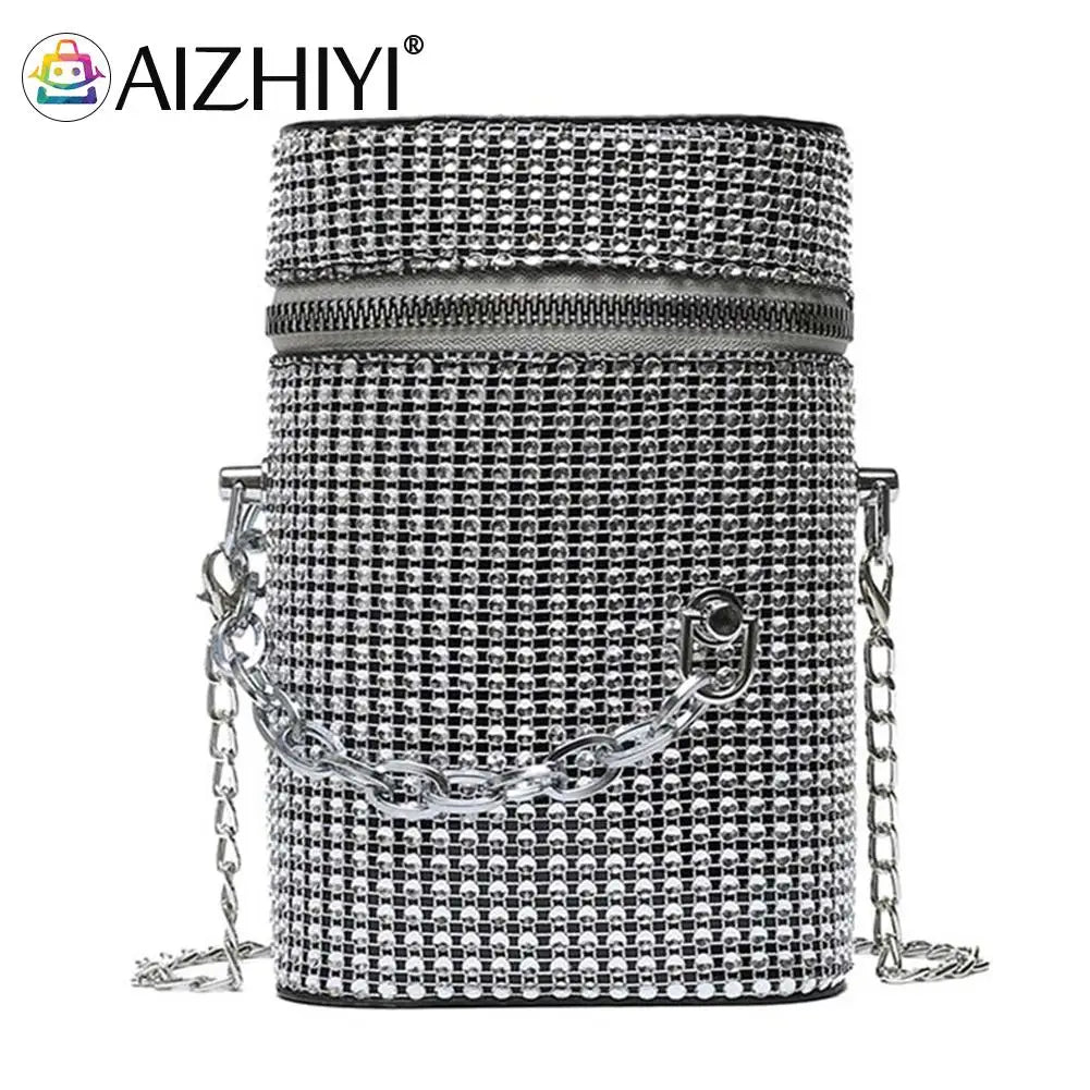 Rhinestones Crystal Shoulder Bag Diamond Bucket Clutches