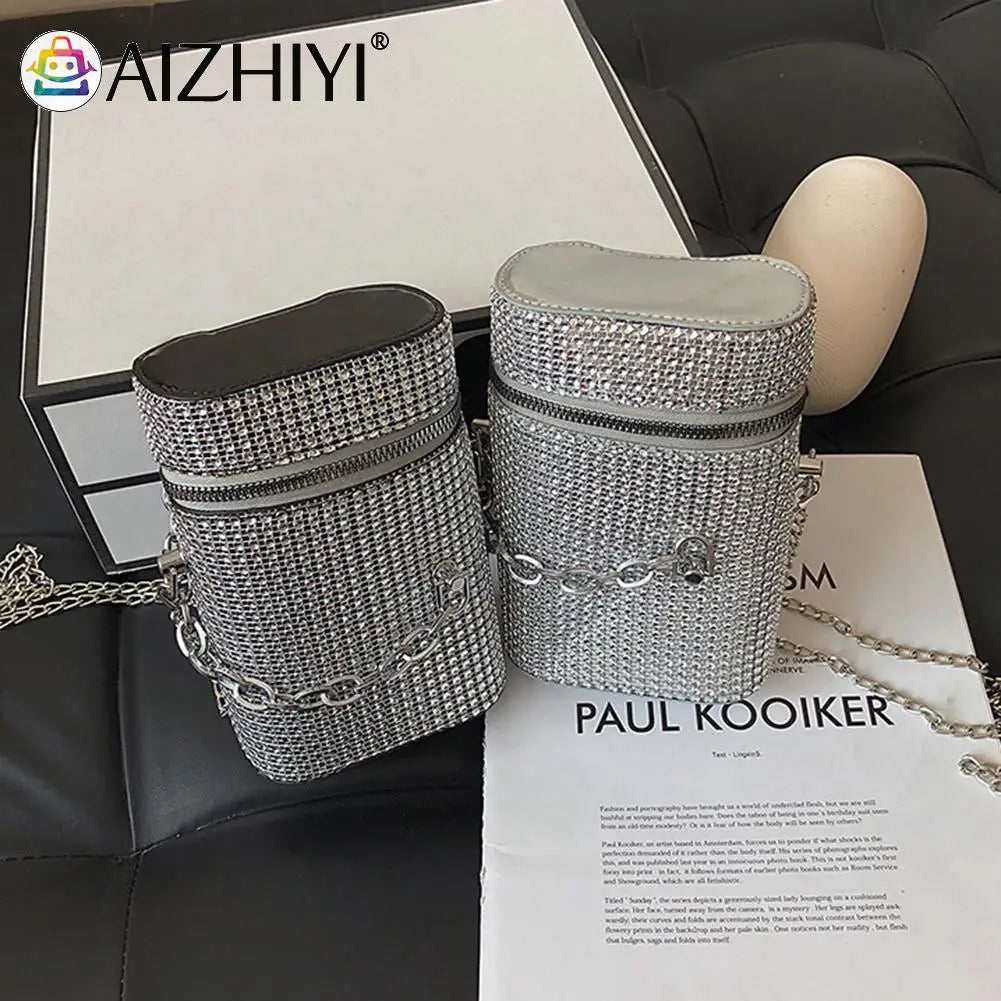 Rhinestones Crystal Shoulder Bag Diamond Bucket Clutches