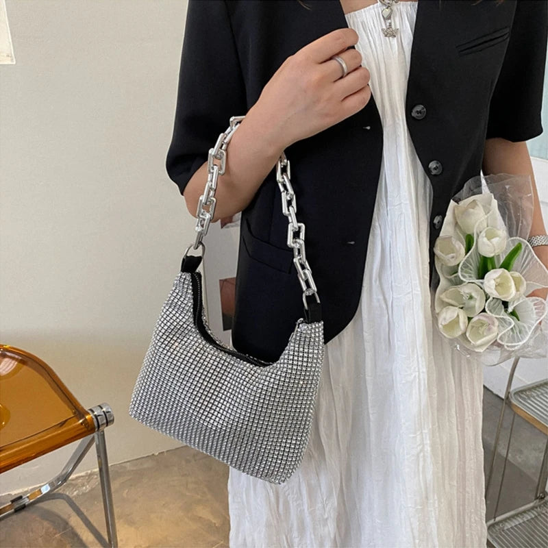 Rhinestones Evening Clutch Bag Diamonds Underarm Bag Office Lady