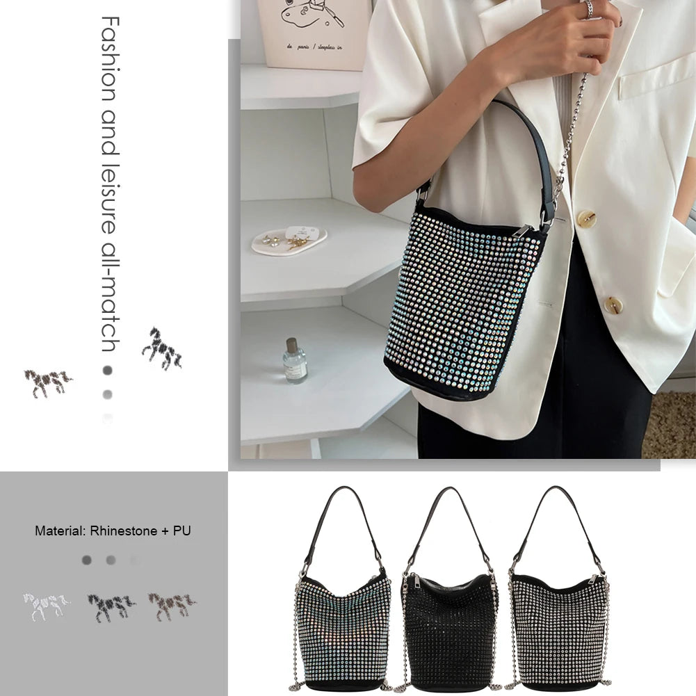 Crystal Rhinestones Evening Shoulder Bag for Women