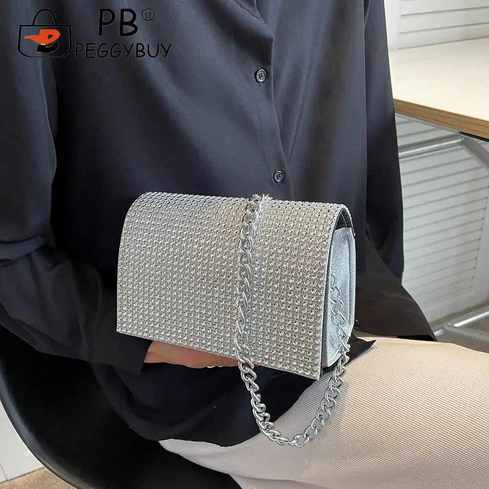 Rhinestones Shoulder Crossbody Bag for Women Wedding Handbag
