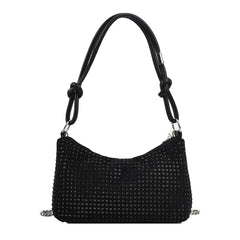 Sparkling Rhinestones Crossbody Tote Bag with Chain Shoulder Strap