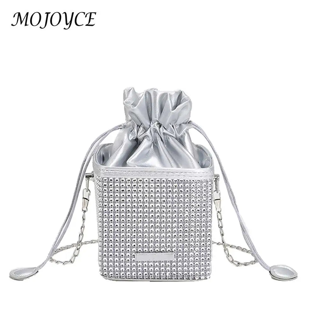 Rhinestones Shoulder Bag Diamond Drawstring Handbag