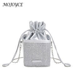 Rhinestones Shoulder Bag Diamond Drawstring Handbag
