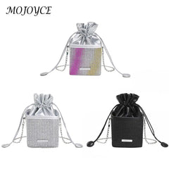 Rhinestones Shoulder Bag Diamond Drawstring Handbag