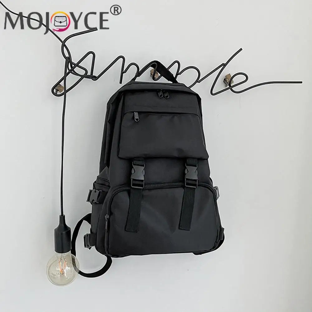 Rhombus Nylon Backpack for Student School Travel