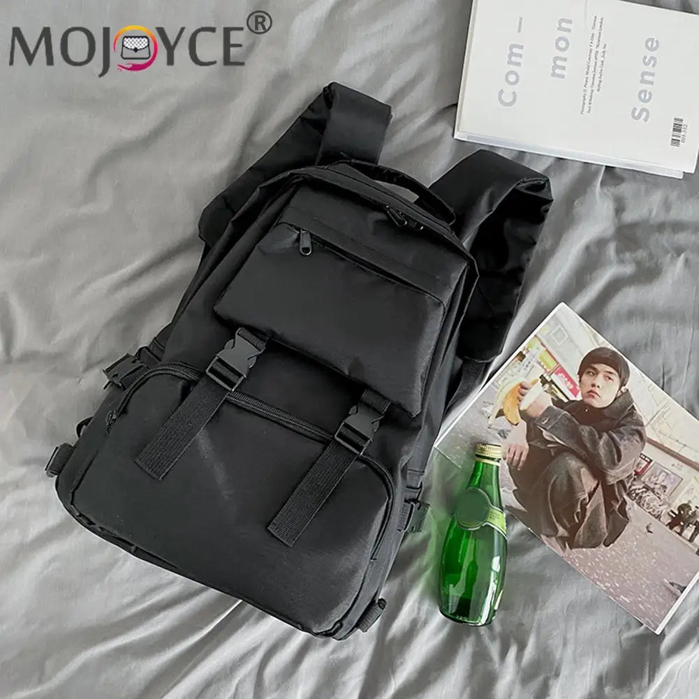Rhombus Nylon Backpack for Student School Travel