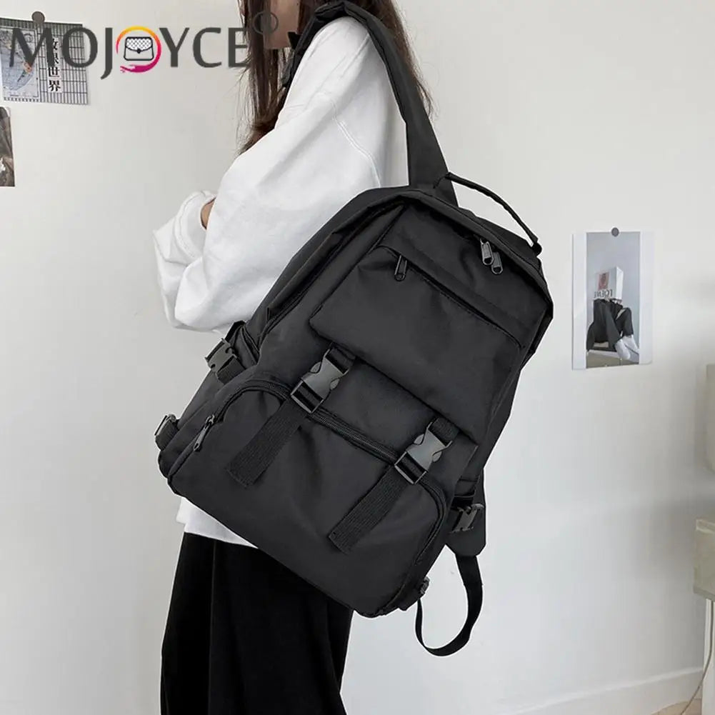 Rhombus Nylon Backpack for Student School Travel