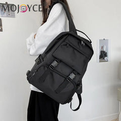 Rhombus Nylon Backpack for Student School Travel