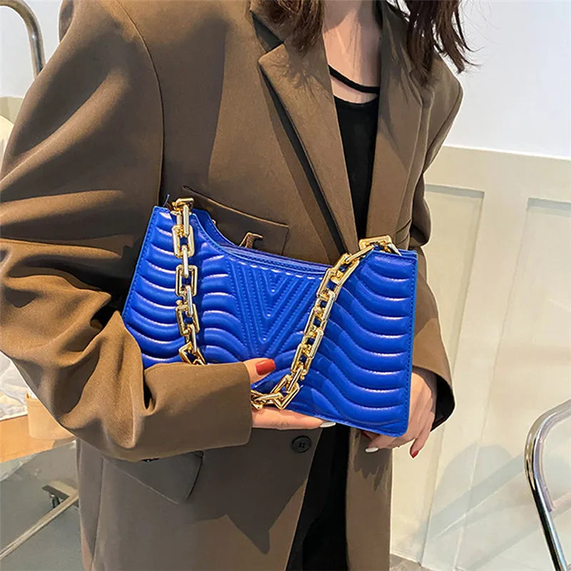 Rhombus Women's Shoulder Bag Solid Zipper Handbags
