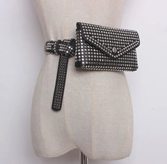 Rivet Fanny Pack Small Women Waist Bag Phone Pouch Punk Belt Bag