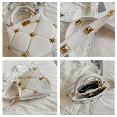 Rivet Shoulder Bag Women's Crossbody Handbag Purse Female Phone Pack