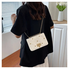 Rivet Shoulder Bags Small Flap Phone Purse PU Leather Crossbody Handba