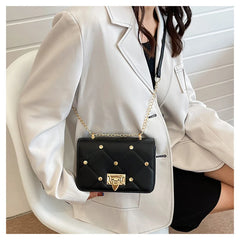 Rivet Shoulder Bags Small Flap Phone Purse PU Leather Crossbody Handba