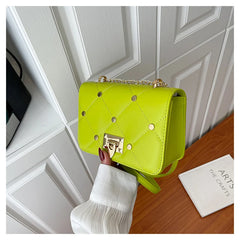 Rivet Shoulder Bags Small Flap Phone Purse PU Leather Crossbody Handba