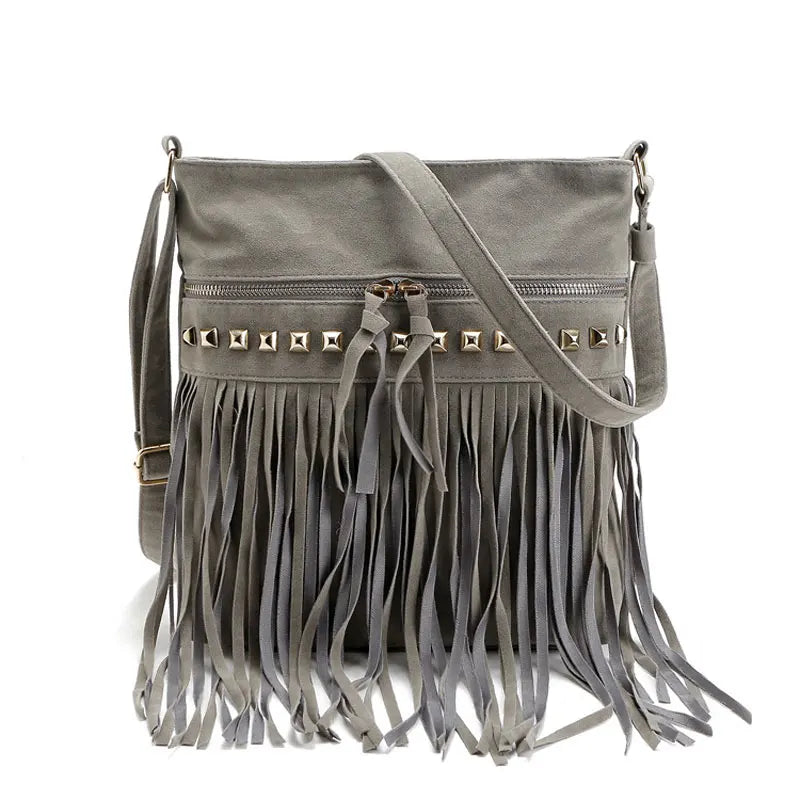 Rivet Tassel Women Bags Shoulder Messenger Bags Crossbody Bolsa