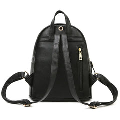 Rivet Women Backpack PU Leather Female Shoulder Bag Student Schoolbags