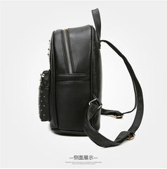 Rivet Women Backpack PU Leather Female Shoulder Bag Student Schoolbags