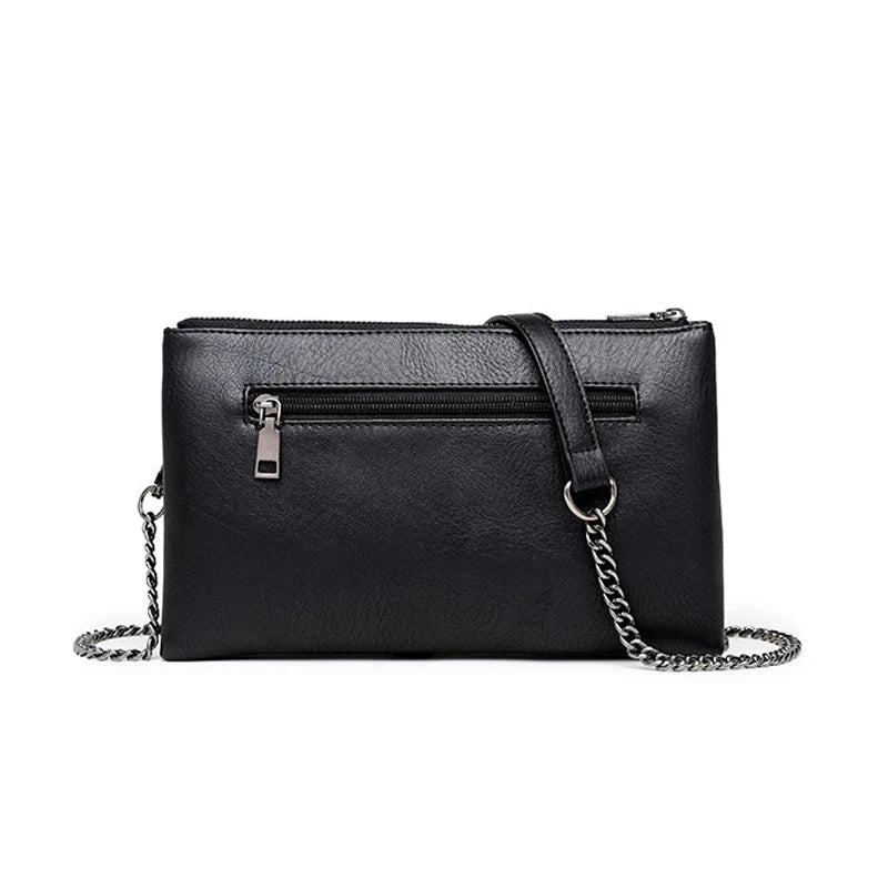 Rivet Women Crossbody Bag PU Leather Wrist Strap Clutch Purses