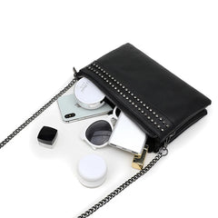 Rivet Women Crossbody Bag PU Leather Wrist Strap Clutch Purses