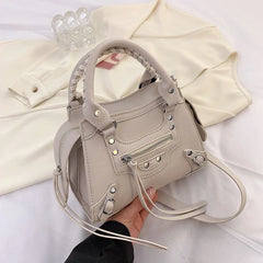 Rivet Women Handbags PU Leather Shoulder Bag Y2K Accessories