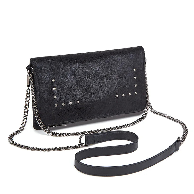 Rivet Women Messenger Bag PU Leather Ladies Shoulder Bag Crossbody Envelopes Clu