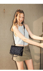 Rivet Women Messenger Bag PU Leather Ladies Shoulder Bag Crossbody Envelopes Clu