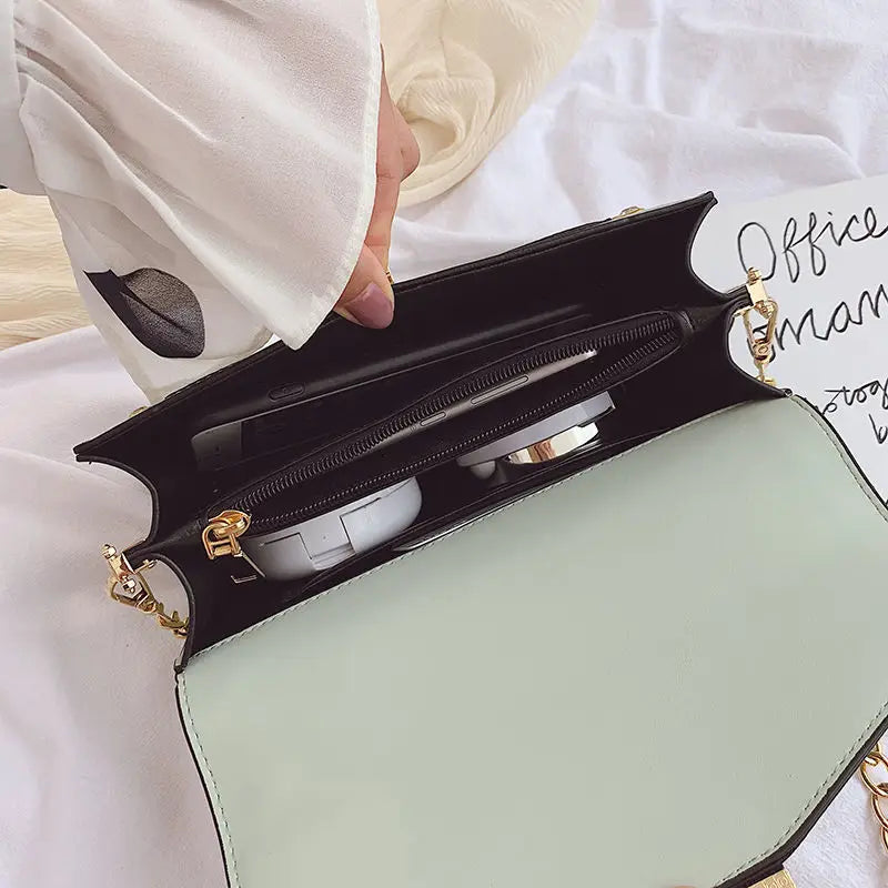 Rivet Women's Handbags Purses PU Leather Small Lock Women Shoulder Bag