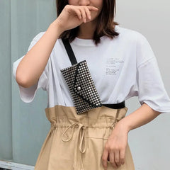 Rivets Waist Pack Fanny Pack Small Women Waist Bag Punk Style Belt Bag
