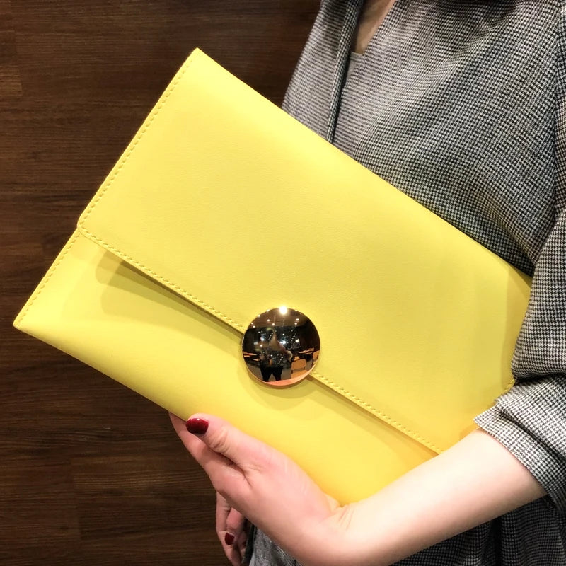 Rivets Envelope Clutch Bag PU Leather Crossbody Messenger Bag Female Shoulder Ba