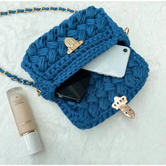 Woven Shoulder Crossbody Bags for Women Small Square Flap Lady Purses