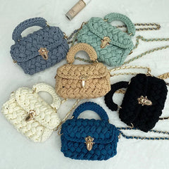 Woven Shoulder Crossbody Bags for Women Small Square Flap Lady Purses