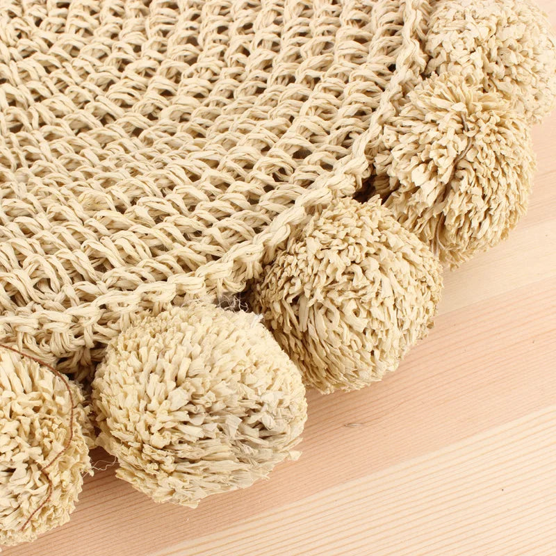 Boho Tassel Rattan Handbags Woven Crossbody Shoulder Bags Beach Purses