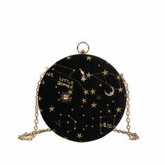 Women Shoulder Bag Starry Sky Crossbody Suede Messenger Small Purses