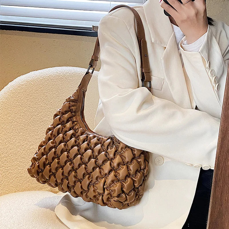 Women Shoulder Bags Padded Handbags PU Leather Crossbody
