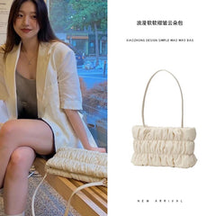 Ruched Women Shoulder Bags Lady Handbags Nylon Quilted Hand Bags
