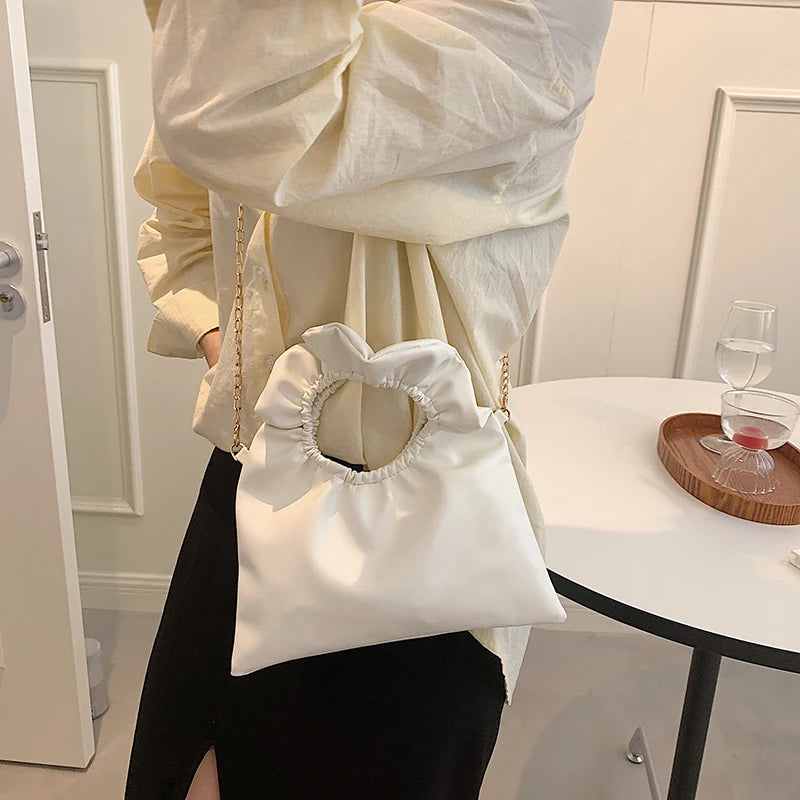 Ruffle Handle Crossbody Bags for Women Ladies Messenger