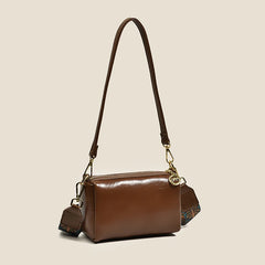 Solid Leather Saddle Bag Small Shoulder Crossbody