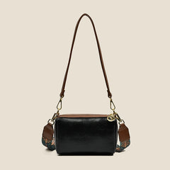 Solid Leather Saddle Bag Small Shoulder Crossbody