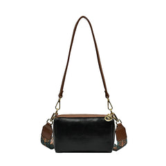 Solid Leather Saddle Bag Small Shoulder Crossbody