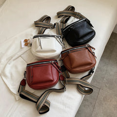 Soft Leather Saddle Shoulder Bag Women Crossbody Chest Pack