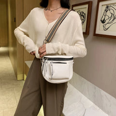 Soft Leather Saddle Shoulder Bag Women Crossbody Chest Pack